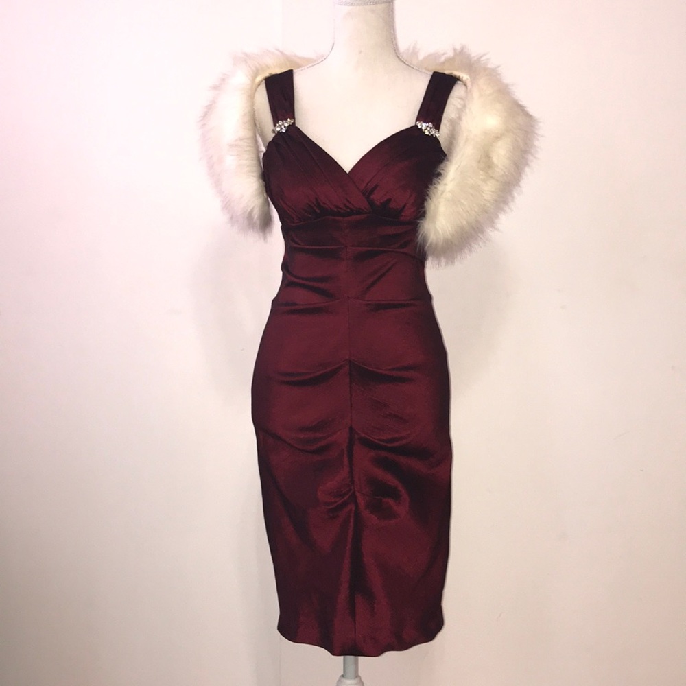 Burgundy Mini Dress